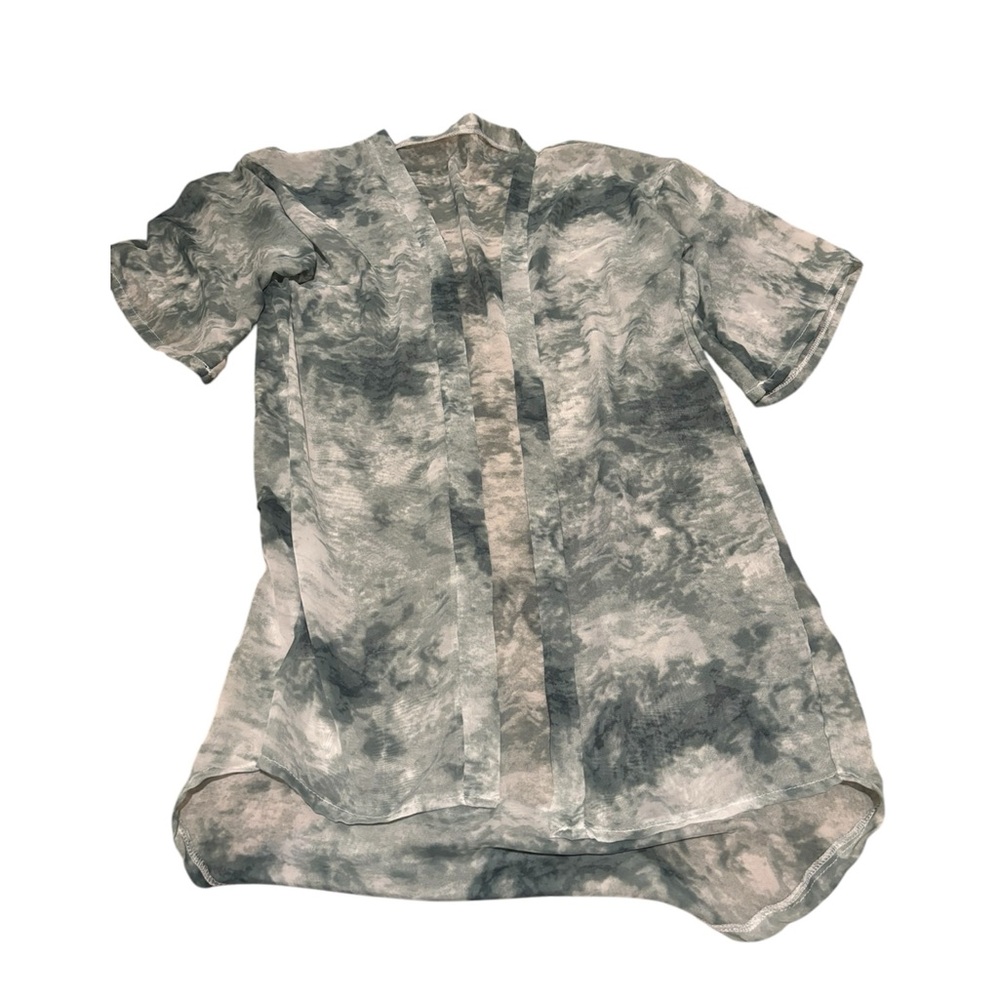 Tie dye lightweight blue green kimono